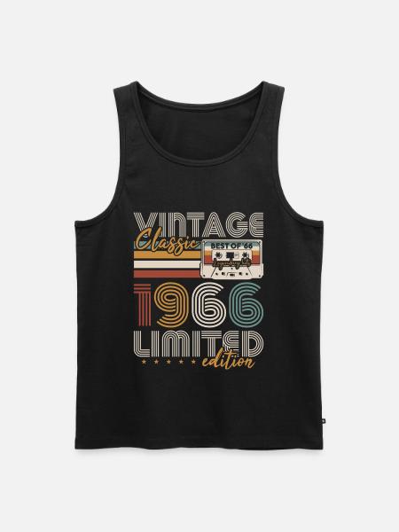 Vintage 1966 Born Birthday Gift - Men's Premium Organic Tank Top - black