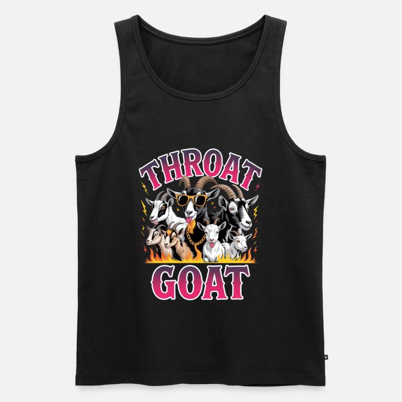 Throat Goat Meme Y2K Bootleg - Männer Premium Bio Tank Top - Schwarz