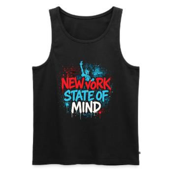 New York State of Mind – Graffiti Street Art Look - Men's Premium Organic Tank Top - black - Front - AI Model Male 178 light (178cm)