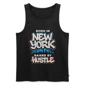 New York Hustle – Graffiti Streetwear Style - Männer Premium Bio Tank Top - Schwarz - Vorne - AI Model Male 178 light (178cm)