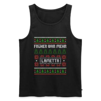 Früher war mehr Lametta - ugly christmas - Männer Premium Bio Tank Top - Schwarz - Vorne - AI Model Male 178 light (178cm)