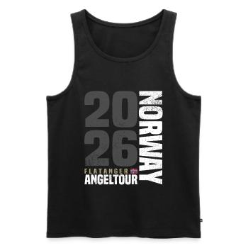 Fishing trip Norway Flatanger - Men's Premium Organic Tank Top - black - Front - AI Model Male 178 light (178cm)