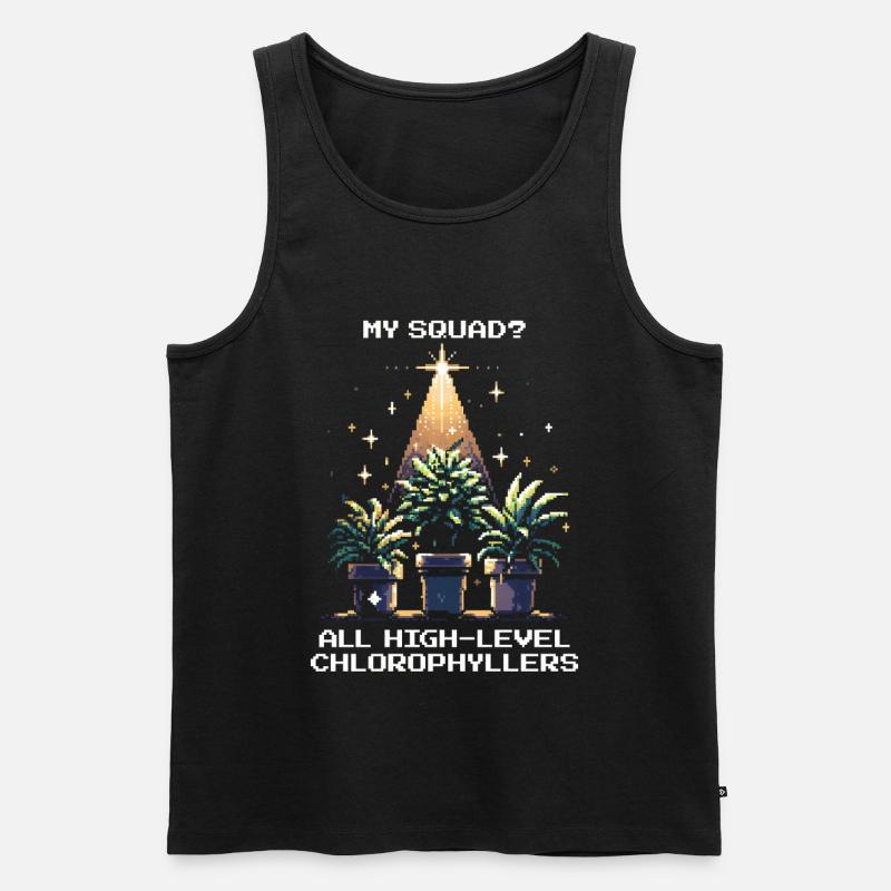 High-Level Chlorophyllers | Pflanzen Squad Spruch - Männer Premium Bio Tank Top - Schwarz