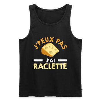 Je Peux Pas J'ai Raclette Cadeau Humour Drôle - Débardeur bio Premium Homme - noir - Devant - Michal (187cm)