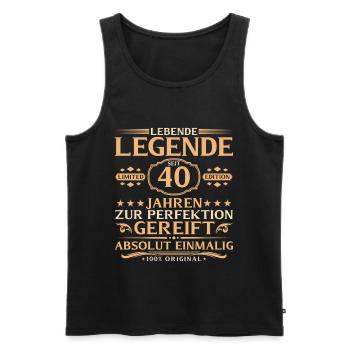 40. Geburtstag - Lebende Legende seit 40 Jahren - Männer Premium Bio Tank Top - Schwarz - Vorne - Michal (187cm)