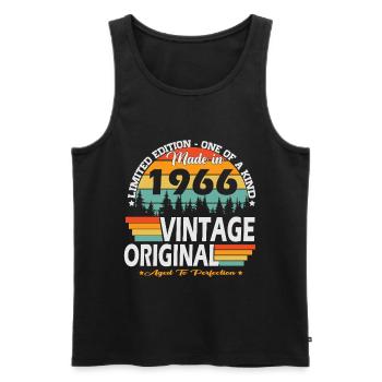 1966 Vintage Born Retro Birthday Gift - Men's Premium Organic Tank Top - black - Front - AI Model Male 178 light (178cm)