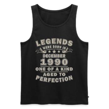 Jahrgang Dezember 1990 Geburtstag 1990 Geschenk - Männer Premium Bio Tank Top - Schwarz - Vorne - Michal (187cm)