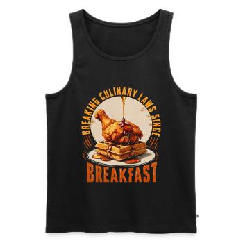 Chicken With Waffles Breaking Culinary Laws - Men's Premium Organic Tank Top - black - Front - Michal (187cm)