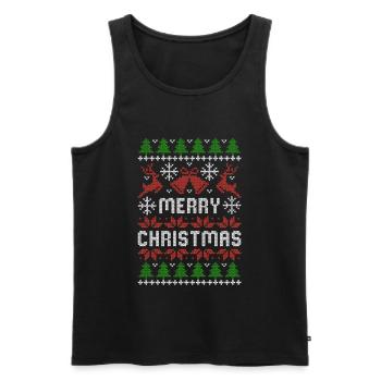 Joyeux Noël | Chemise de Noël moche - Débardeur bio Premium Homme - noir - Devant - Michal (187cm)