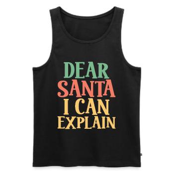 Lieber Weihnachtsmann, ich kann es erklären - Weihnachtshumor - Männer Premium Bio Tank Top - Schwarz - Vorne - AI Model Male 178 light (178cm)