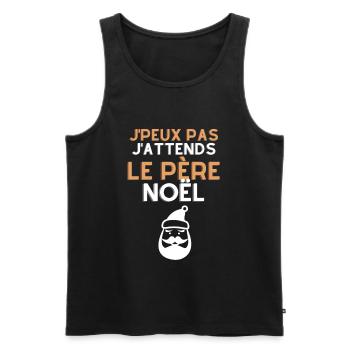 Je Peux Pas J'attends le Père Noël - Cadeau Humour - Débardeur bio Premium Homme - noir - Devant - Michal (187cm)