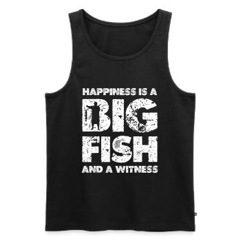 Gros Poissons Bonheur - Débardeur bio Premium Homme - noir - Devant - AI Model Male 178 light (178cm)