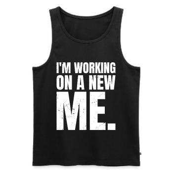 Ich arbeite an einem neuen Ich - Männer Premium Bio Tank Top - Schwarz - Vorne - AI Model Male 178 light (178cm)