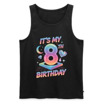 It's My 8th Birthday K-Pop Aesthetic - Männer Premium Bio Tank Top - Schwarz - Vorne - AI Model Male 178 light (178cm)