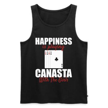Canasta Luck: Playing cards with the girls - Men's Premium Organic Tank Top - black - Front - AI Model Male 178 light (178cm)
