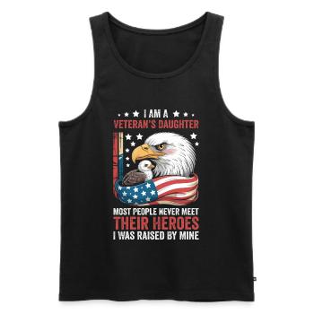 Soldaten Tochter: Helden werden Zuhause erzogen - Männer Premium Bio Tank Top - Schwarz - Vorne - AI Model Male 178 light (178cm)