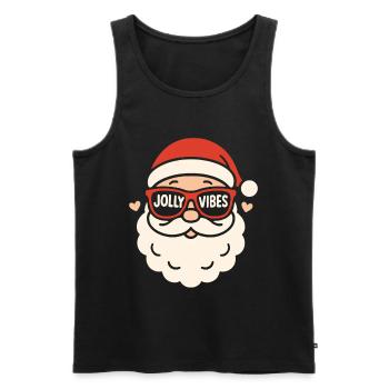 Jolly Vibes Weihnachtsmann Familie Weihnachtsspaß - Männer Premium Bio Tank Top - Schwarz - Vorne - Michal (187cm)