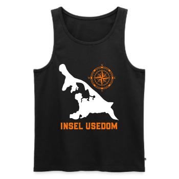 Island USEDOM BALTIC SEA Holiday Lighthouse Funny - Men's Premium Organic Tank Top - black - Front - Michal (187cm)