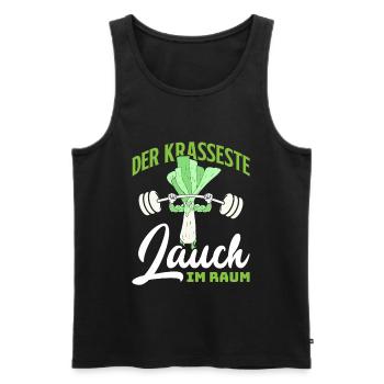 Weightlifters THE CRAZIEST LEEKS IN THE GYM Funny - Men's Premium Organic Tank Top - black - Front - Michal (187cm)