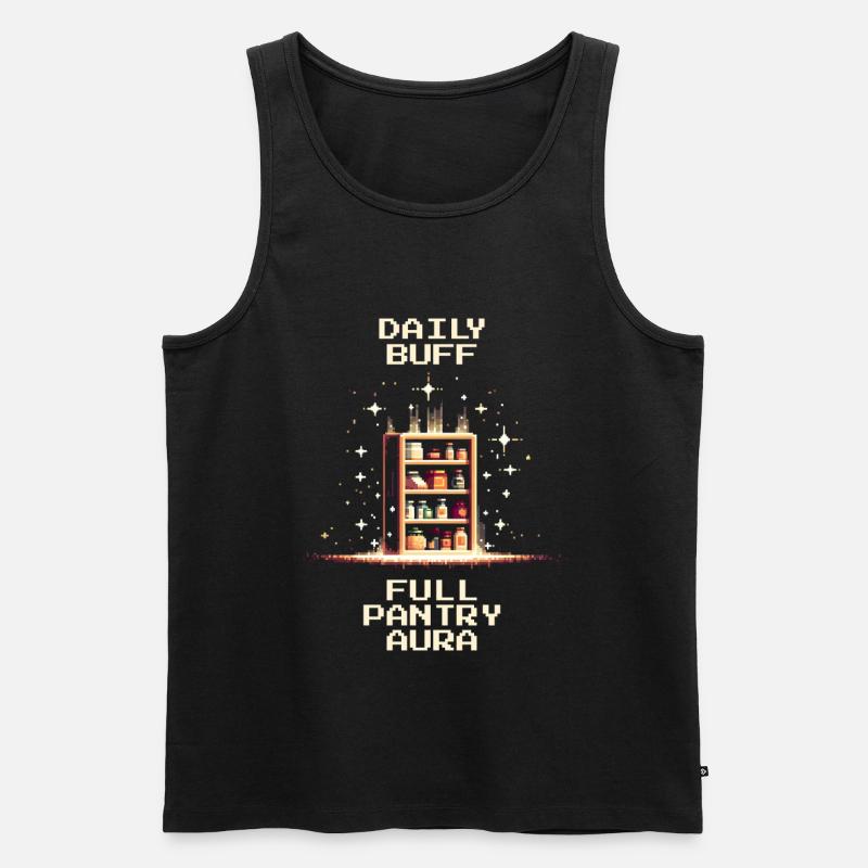 Volle Vorratskammer | Pixel Art - Männer Premium Bio Tank Top - Schwarz