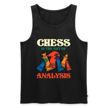 Chess is the art of analysis - Men's Premium Organic Tank Top - black - Front - AI Model Male 178 light (178cm)