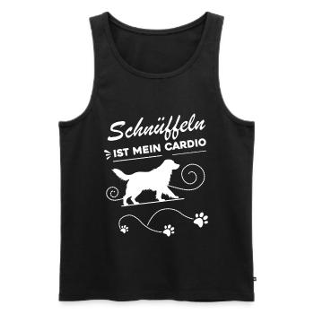 Schnüffeln ist mein Cardio Mantrailing - Männer Premium Bio Tank Top - Schwarz - Vorne - Michal (187cm)