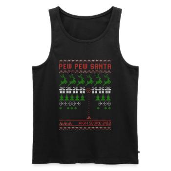 Pew Pew Santa | Ballerspiel | ugly christmas - Männer Premium Bio Tank Top - Schwarz - Vorne - Michal (187cm)