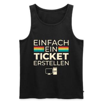 Science Coder EINFACH EIN TICKET ERSTELLEN LUSTIG - Männer Premium Bio Tank Top - Schwarz - Vorne - AI Model Male 178 light (178cm)