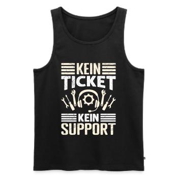 Nerd Computer KEIN TICKET KEIN SUPPORT LUSTIG - Männer Premium Bio Tank Top - Schwarz - Vorne - Michal (187cm)