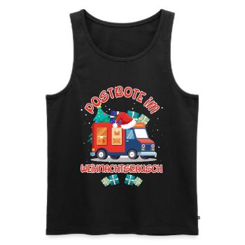 Weihnachten POSTBOTE IM WEIHNACHTSRAUSCH Lustig - Männer Premium Bio Tank Top - Schwarz - Vorne - Michal (187cm)