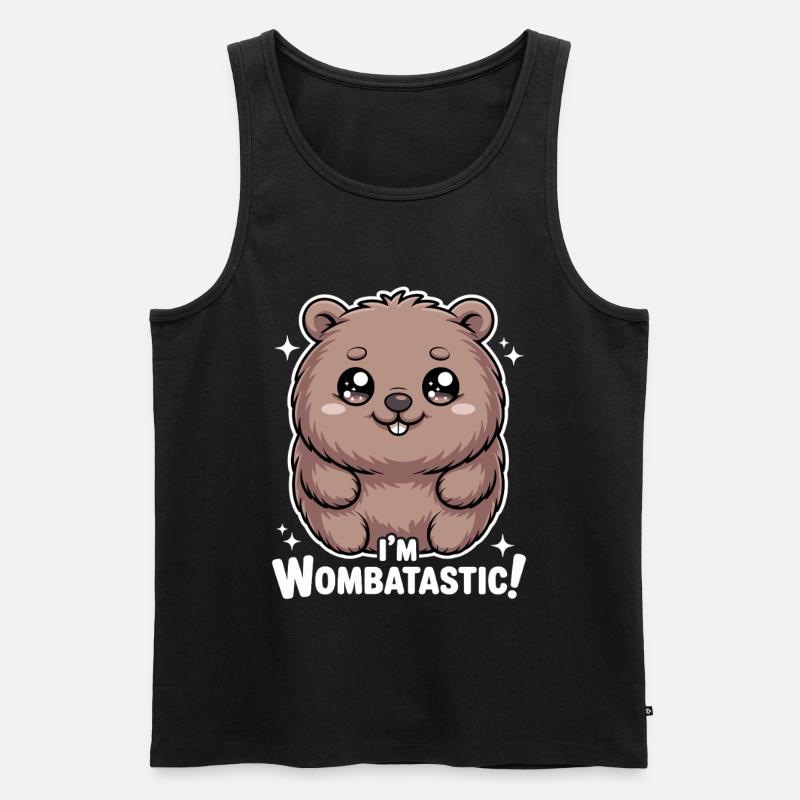 Niedlicher Wombat I'm Wombatastic - Männer Premium Bio Tank Top - Schwarz