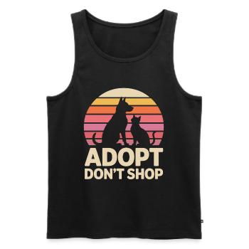 Adoptez ne magasinez pas : Déclaration d’amour pour les animaux - Débardeur bio Premium Homme - noir - Devant - Michal (187cm)