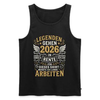 Legends to Retire in 2026 – Shirt - Men's Premium Organic Tank Top - black - Front - AI Model Male 178 light (178cm)