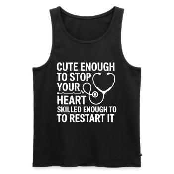 Sweet Heart Saying Stethoscope - Men's Premium Organic Tank Top - black - Front - Michal (187cm)