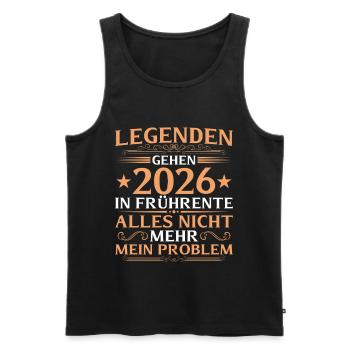Early retirement 2026 Work colleague in partial retirement - Men's Premium Organic Tank Top - black - Front - AI Model Male 178 light (178cm)