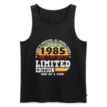 1985 Vintage Birthday Retro Gift - Men's Premium Organic Tank Top - black - Front - AI Model Male 178 light (178cm)