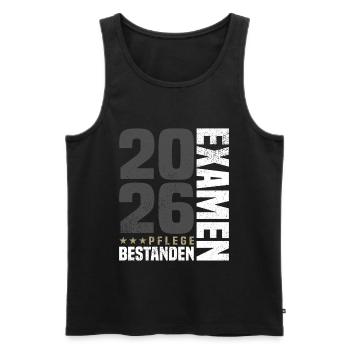 Pflege Examen Bestanden - Männer Premium Bio Tank Top - Schwarz - Vorne - Michal (187cm)