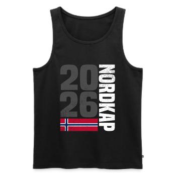 Norway North Cape 2026 - Men's Premium Organic Tank Top - black - Front - AI Model Male 178 light (178cm)