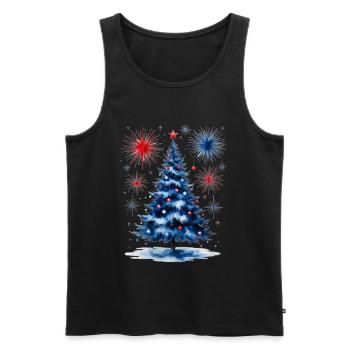 Fireworks Christmas Tree Pattern - Men's Premium Organic Tank Top - black - Front - Michal (187cm)