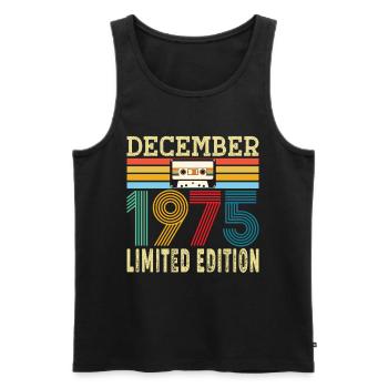 Born December 1975 50 Year Old 50th Anniversary Gift - Men's Premium Organic Tank Top - black - Front - Michal (187cm)