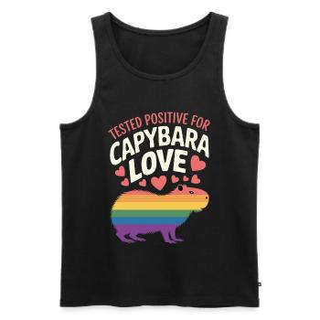 Capybara Regenbogen Liebe Design - Männer Premium Bio Tank Top - Schwarz - Vorne - Michal (187cm)