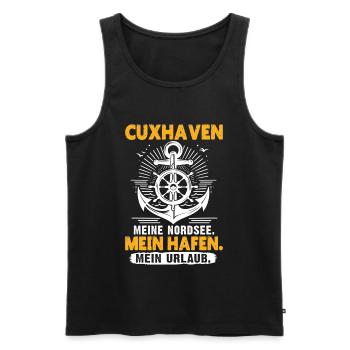 North Sea CUXHAVEN MY NORTH SEA MY PORT Cuxhaven - Men's Premium Organic Tank Top - black - Front - Michal (187cm)