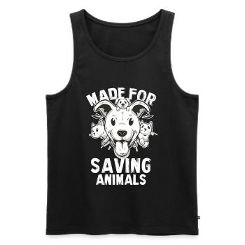 Paw Rescue – Motif de sauvetage des animaux - Débardeur bio Premium Homme - noir - Devant - AI Model Male 178 light (178cm)