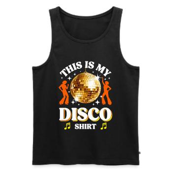 Disco 70s 80s Disco Party Outfit Discotheque - Men's Premium Organic Tank Top - black - Front - AI Model Male 178 light (178cm)