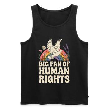 Big fan of human rights Social - Men's Premium Organic Tank Top - black - Front - AI Model Male 178 light (178cm)