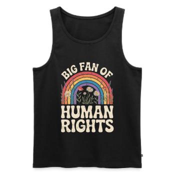 Big fan of human rights - Men's Premium Organic Tank Top - black - Front - Michal (187cm)