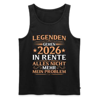 Retraite 2026 Collègue de travail Legend à la retraite - Débardeur bio Premium Homme - noir - Devant - Michal (187cm)