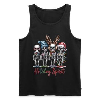 Christmas skeletons with decoration - Men's Premium Organic Tank Top - black - Front - Michal (187cm)