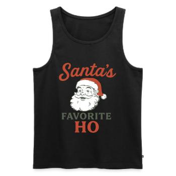 Santa's Favorite Ho Funny Christmas Humor - Men's Premium Organic Tank Top - black - Front - Michal (187cm)