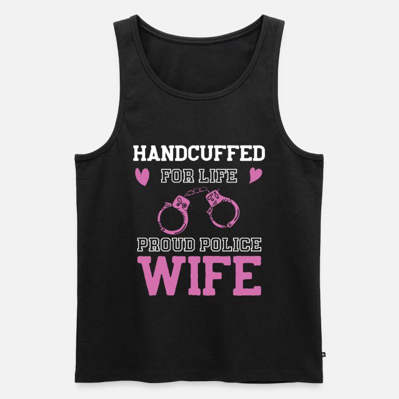 Handschellen Liebe Polizeifrau - Männer Premium Bio Tank Top - Schwarz